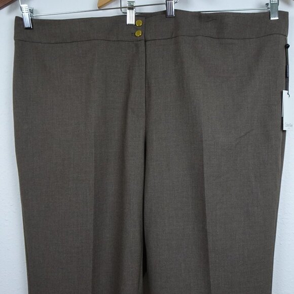 Calvin Klein Straight Leg Pants Women's Plus Size 24W Brown Work Career - Picture 4 of 13